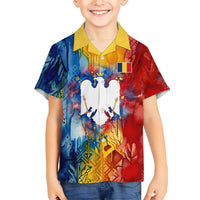 Romania We Are Free Eagle Hawaiian Shirt Romanian Flag Broken Chains - Watercolor Style