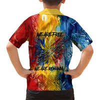 Romania We Are Free Eagle Hawaiian Shirt Romanian Flag Broken Chains - Watercolor Style
