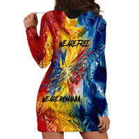 Romania We Are Free Eagle Hoodie Dress Romanian Flag Broken Chains - Watercolor Style