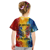 Romania We Are Free Eagle Kid T Shirt Romanian Flag Broken Chains - Watercolor Style