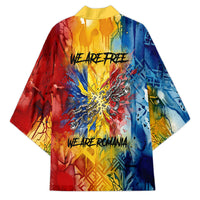 Romania We Are Free Eagle Kimono Romanian Flag Broken Chains - Watercolor Style