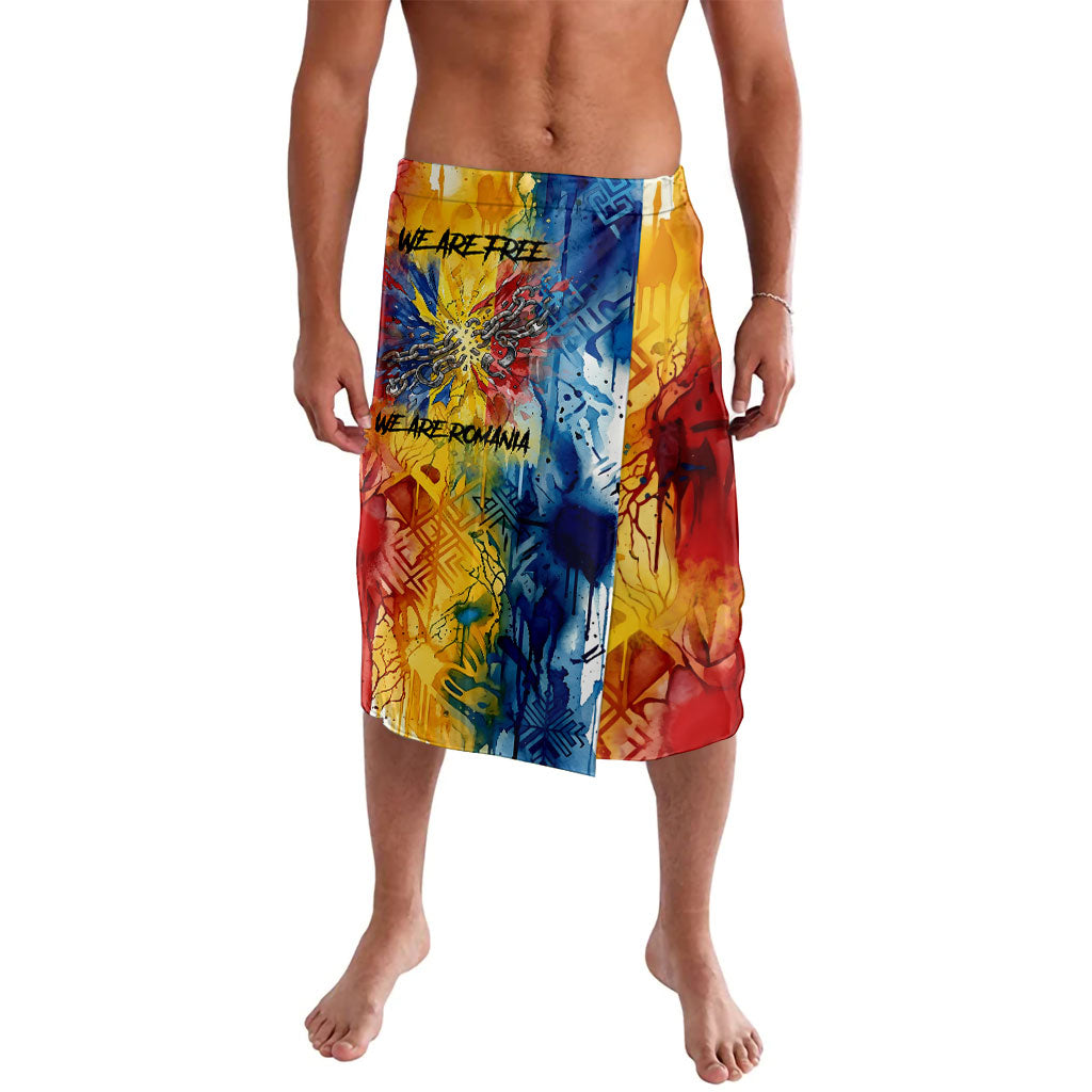 Romania We Are Free Eagle Lavalava Romanian Flag Broken Chains - Watercolor Style