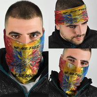 Romania We Are Free Eagle Neck Gaiter Romanian Flag Broken Chains - Watercolor Style