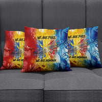 Romania We Are Free Eagle Pillow Cover Romanian Flag Broken Chains - Watercolor Style