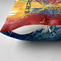 Romania We Are Free Eagle Pillow Cover Romanian Flag Broken Chains - Watercolor Style