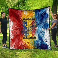Romania We Are Free Eagle Quilt Romanian Flag Broken Chains - Watercolor Style