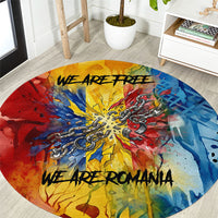 Romania We Are Free Eagle Round Carpet Romanian Flag Broken Chains - Watercolor Style