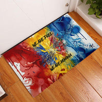 Romania We Are Free Eagle Rubber Doormat Romanian Flag Broken Chains - Watercolor Style
