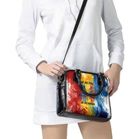 Romania We Are Free Eagle Shoulder Handbag Romanian Flag Broken Chains - Watercolor Style