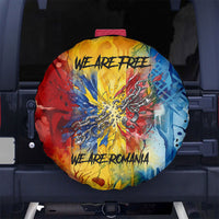 Romania We Are Free Eagle Spare Tire Cover Romanian Flag Broken Chains - Watercolor Style