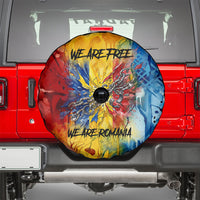 Romania We Are Free Eagle Spare Tire Cover Romanian Flag Broken Chains - Watercolor Style