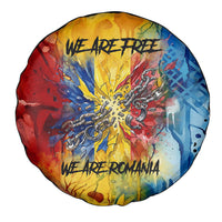 Romania We Are Free Eagle Spare Tire Cover Romanian Flag Broken Chains - Watercolor Style