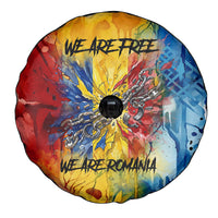 Romania We Are Free Eagle Spare Tire Cover Romanian Flag Broken Chains - Watercolor Style