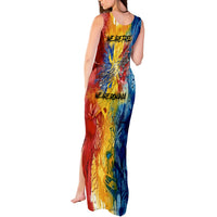 Romania We Are Free Eagle Tank Maxi Dress Romanian Flag Broken Chains - Watercolor Style