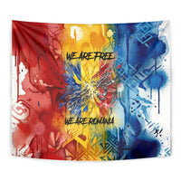 Romania We Are Free Eagle Tapestry Romanian Flag Broken Chains - Watercolor Style