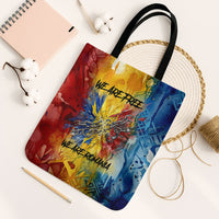 Romania We Are Free Eagle Tote Bag Romanian Flag Broken Chains - Watercolor Style