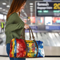 Romania We Are Free Eagle Travel Bag Romanian Flag Broken Chains - Watercolor Style
