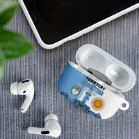 Personalized Argentina Flag Day AirPods Case Sun Of May Patriotic Blue Gradient Sketch