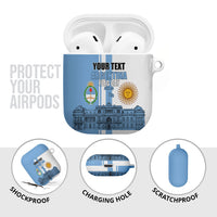 Personalized Argentina Flag Day AirPods Case Sun Of May Patriotic Blue Gradient Sketch