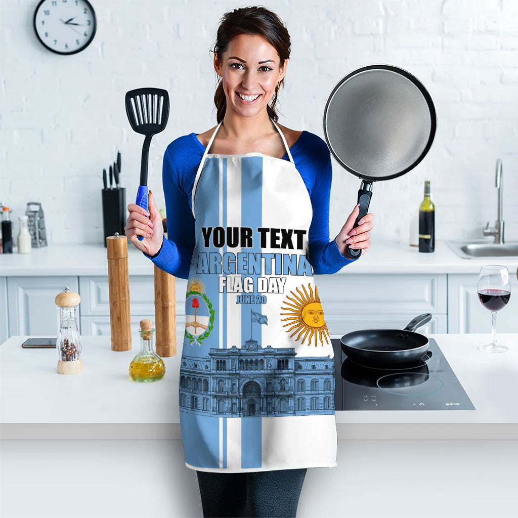 Personalized Argentina Flag Day Apron Sun Of May Patriotic Blue Gradient Sketch