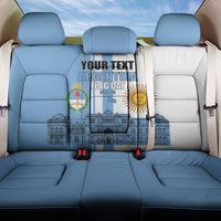 Personalized Argentina Flag Day Back Car Seat Cover Sun Of May Patriotic Blue Gradient Sketch