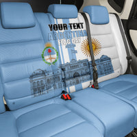 Personalized Argentina Flag Day Back Car Seat Cover Sun Of May Patriotic Blue Gradient Sketch