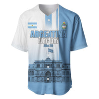 Personalized Argentina Flag Day Baseball Jersey Sun Of May Patriotic Blue Gradient Sketch
