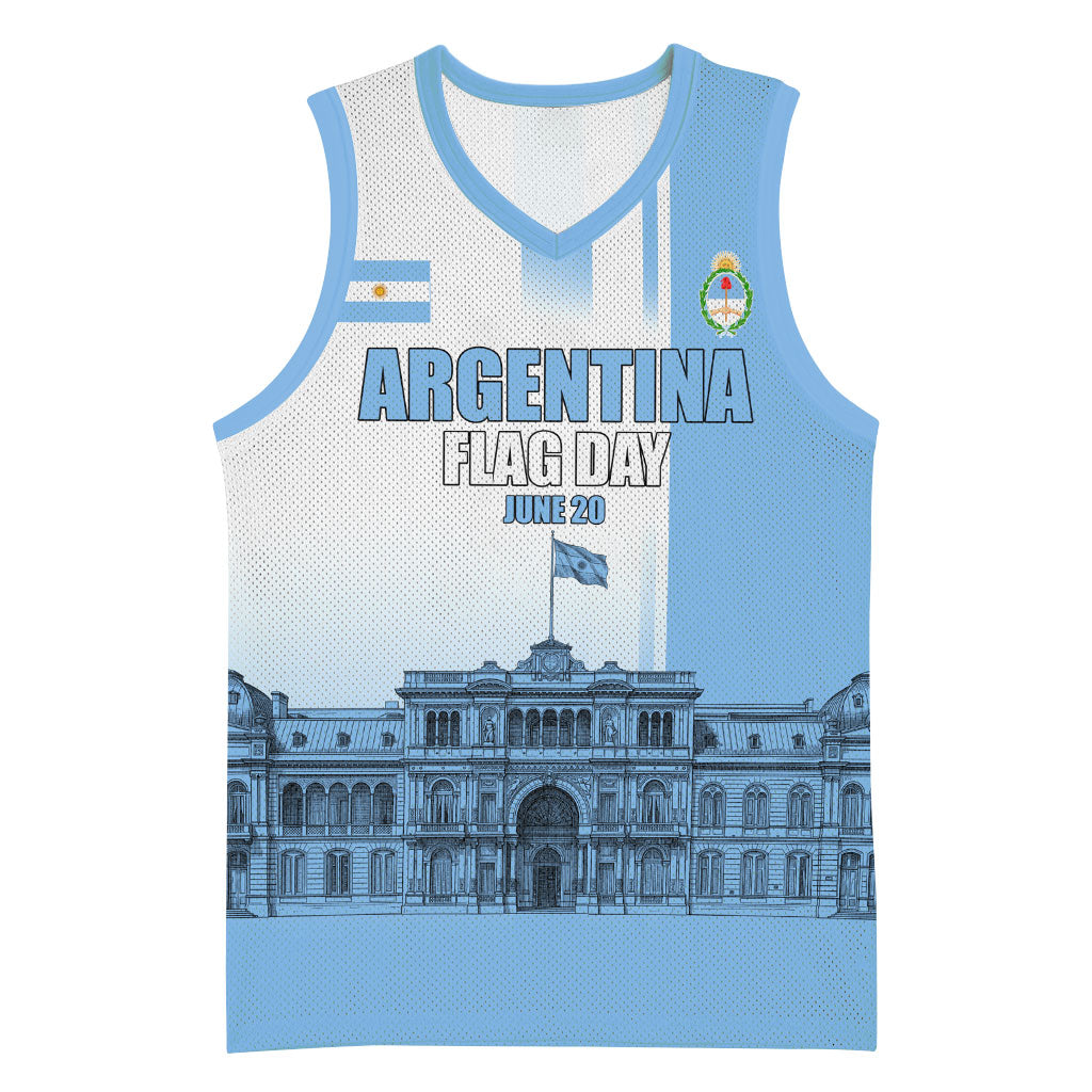 Personalized Argentina Flag Day Basketball Jersey Sun Of May Patriotic Blue Gradient Sketch