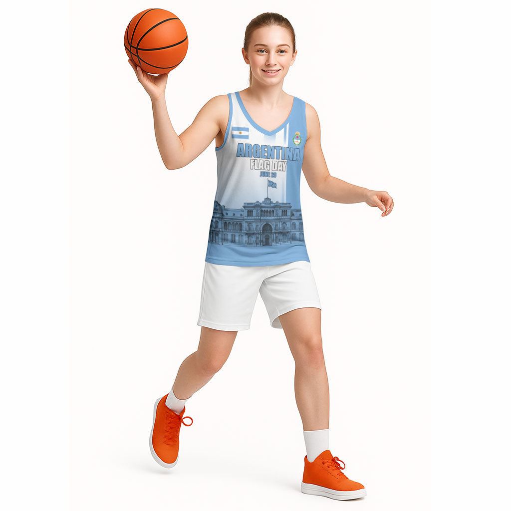 Personalized Argentina Flag Day Basketball Jersey Sun Of May Patriotic Blue Gradient Sketch