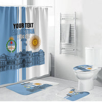 Personalized Argentina Flag Day Bathroom Set Sun Of May Patriotic Blue Gradient Sketch