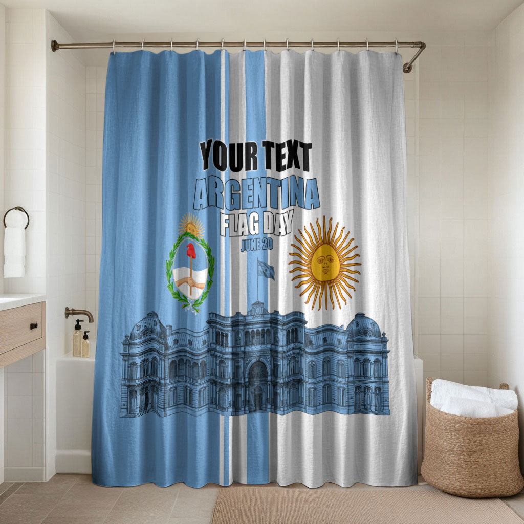 Personalized Argentina Flag Day Bathroom Set Sun Of May Patriotic Blue Gradient Sketch