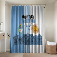 Personalized Argentina Flag Day Bathroom Set Sun Of May Patriotic Blue Gradient Sketch