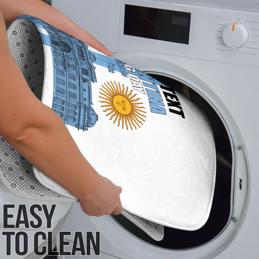 Personalized Argentina Flag Day Bathroom Set Sun Of May Patriotic Blue Gradient Sketch