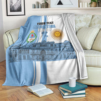 Personalized Argentina Flag Day Blanket Sun Of May Patriotic Blue Gradient Sketch