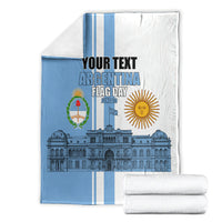 Personalized Argentina Flag Day Blanket Sun Of May Patriotic Blue Gradient Sketch