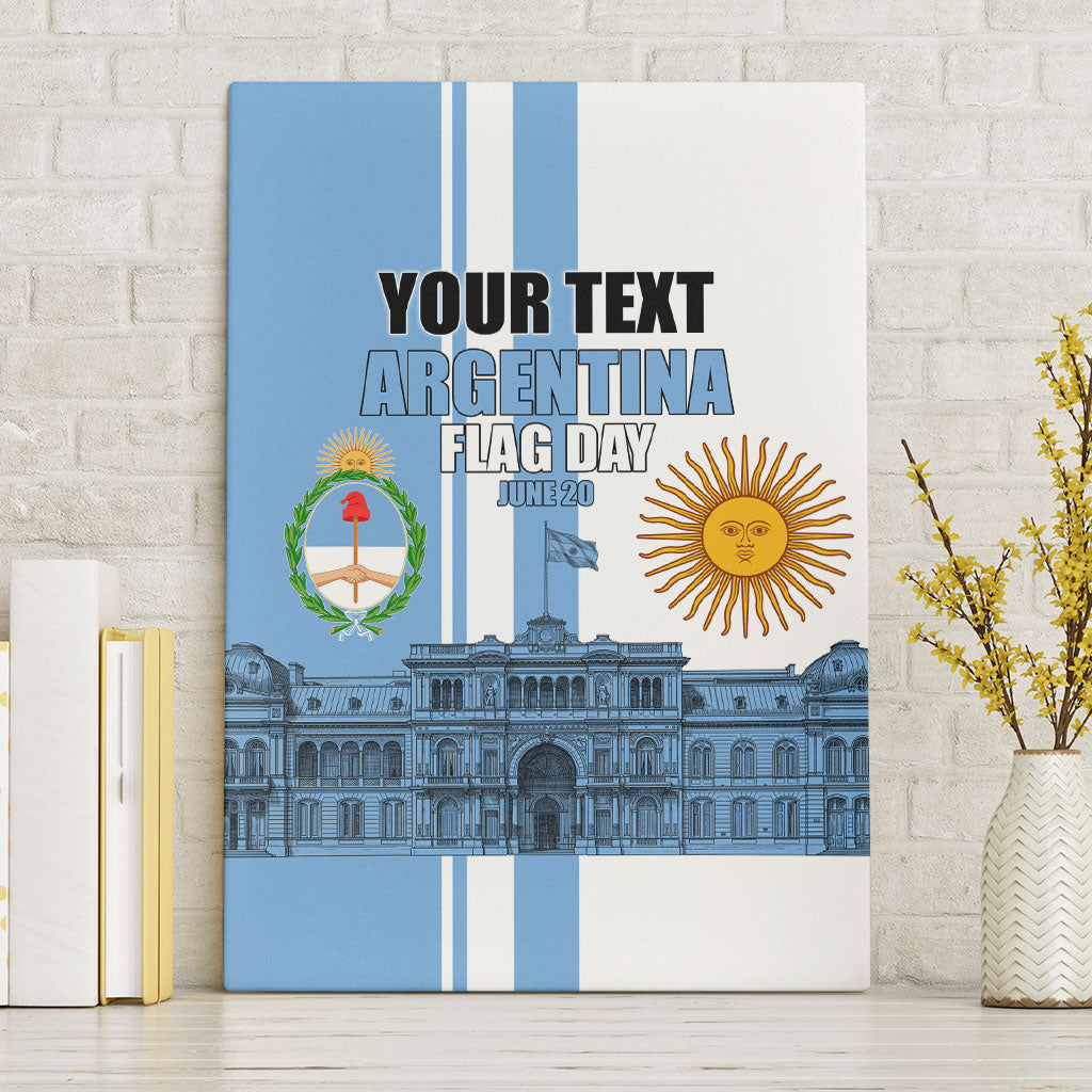 Personalized Argentina Flag Day Canvas Wall Art Sun Of May Patriotic Blue Gradient Sketch