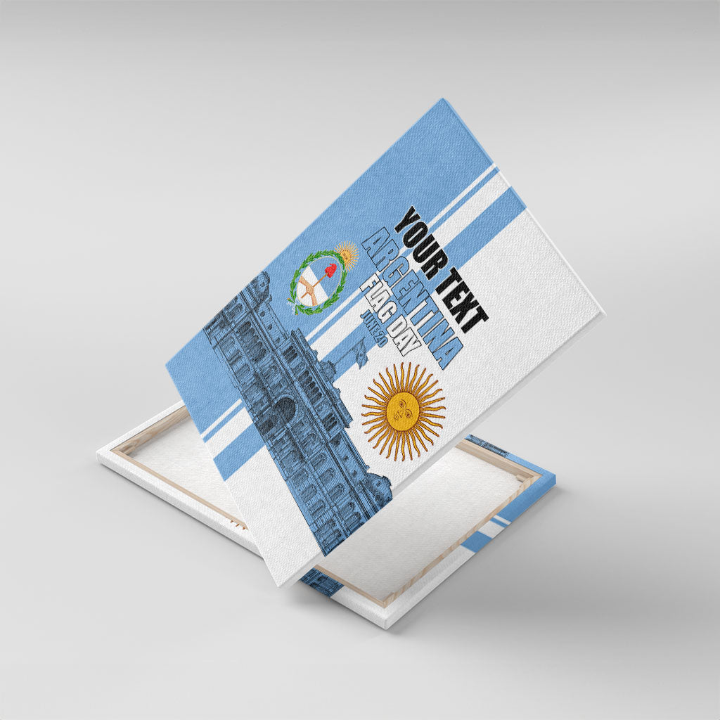 Personalized Argentina Flag Day Canvas Wall Art Sun Of May Patriotic Blue Gradient Sketch