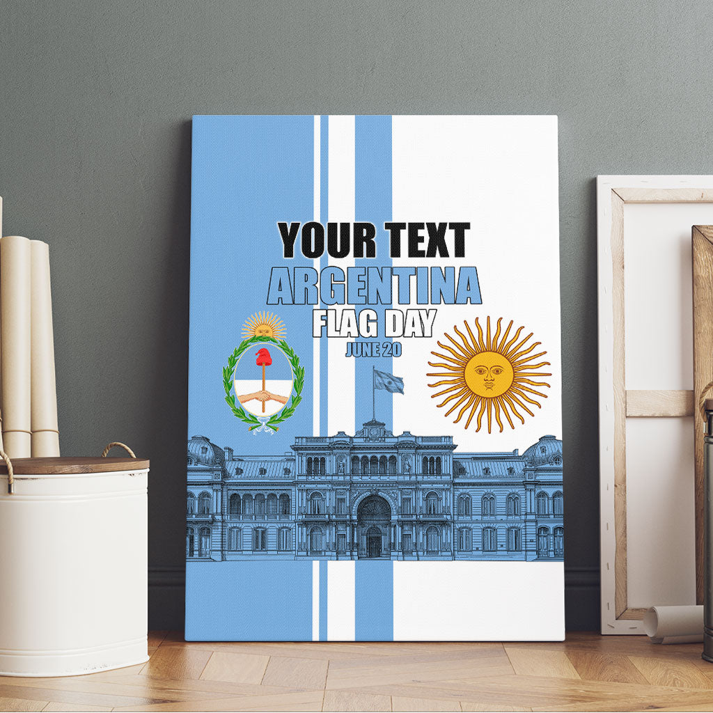 Personalized Argentina Flag Day Canvas Wall Art Sun Of May Patriotic Blue Gradient Sketch