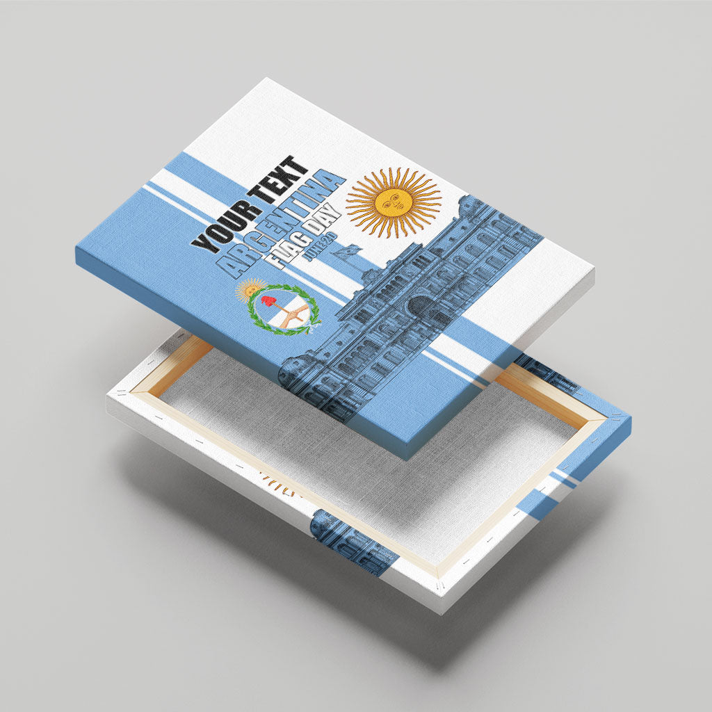 Personalized Argentina Flag Day Canvas Wall Art Sun Of May Patriotic Blue Gradient Sketch