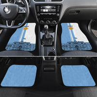 Personalized Argentina Flag Day Car Mats Sun Of May Patriotic Blue Gradient Sketch