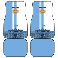 Personalized Argentina Flag Day Car Mats Sun Of May Patriotic Blue Gradient Sketch