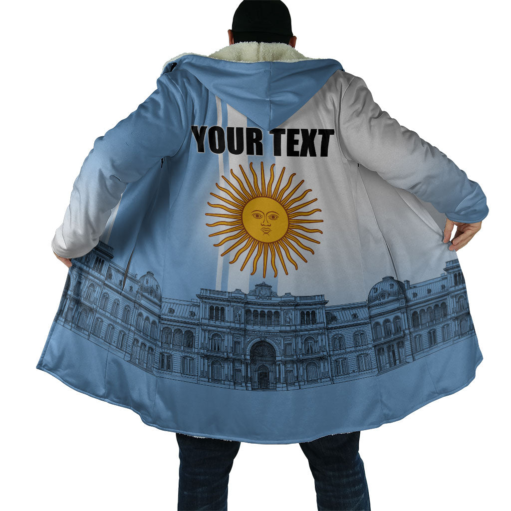 Personalized Argentina Flag Day Cloak Sun Of May Patriotic Blue Gradient Sketch