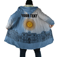Personalized Argentina Flag Day Cloak Sun Of May Patriotic Blue Gradient Sketch