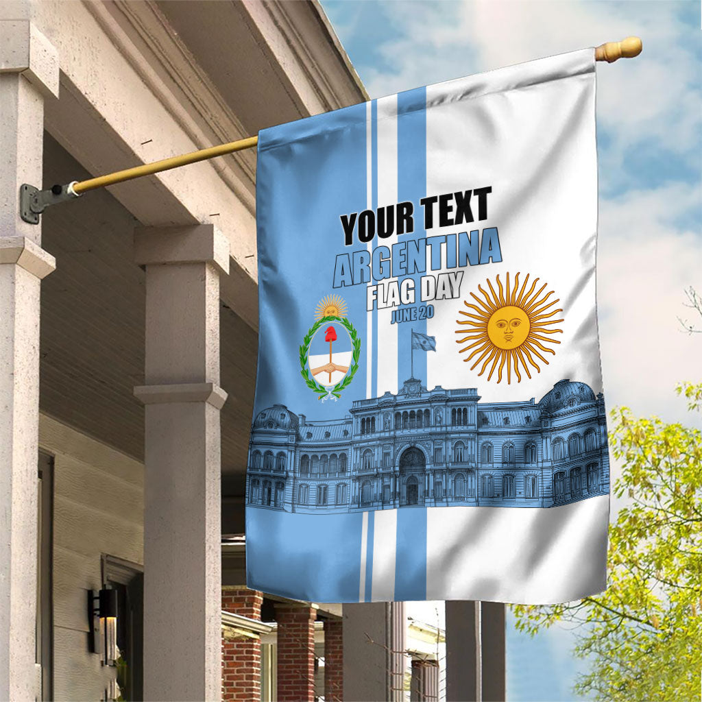 Personalized Argentina Flag Day Garden Flag Sun Of May Patriotic Blue Gradient Sketch