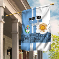 Personalized Argentina Flag Day Garden Flag Sun Of May Patriotic Blue Gradient Sketch
