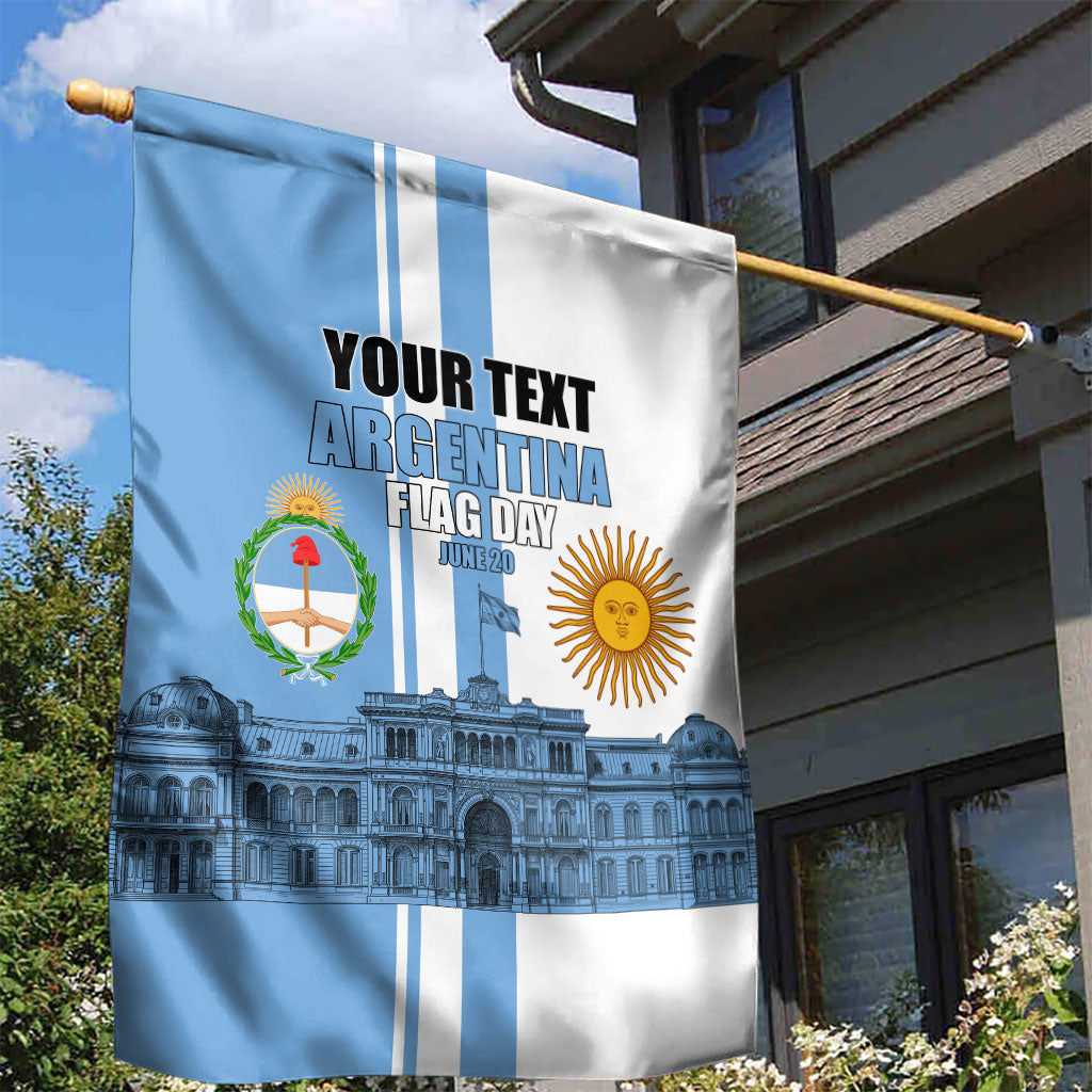 Personalized Argentina Flag Day Garden Flag Sun Of May Patriotic Blue Gradient Sketch