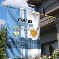 Personalized Argentina Flag Day Garden Flag Sun Of May Patriotic Blue Gradient Sketch