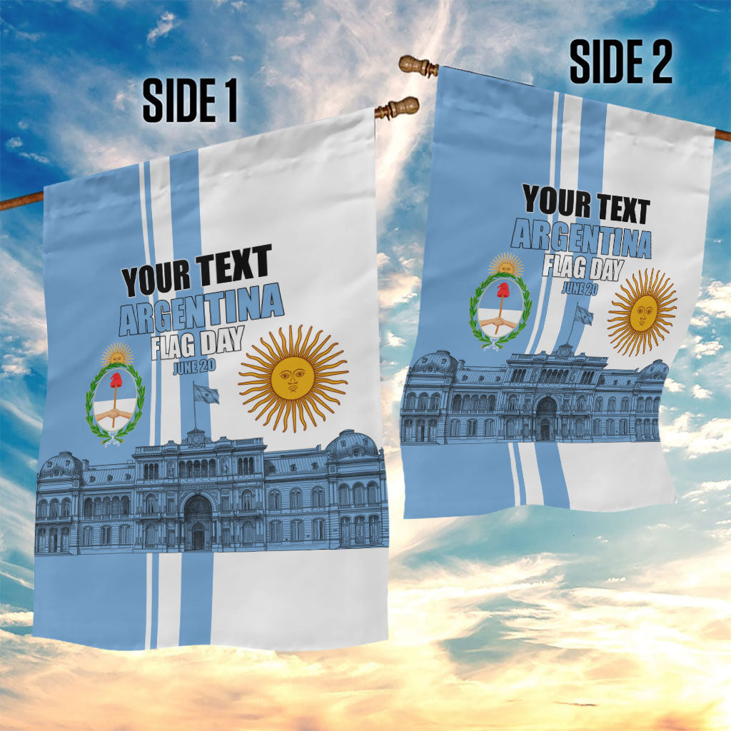 Personalized Argentina Flag Day Garden Flag Sun Of May Patriotic Blue Gradient Sketch