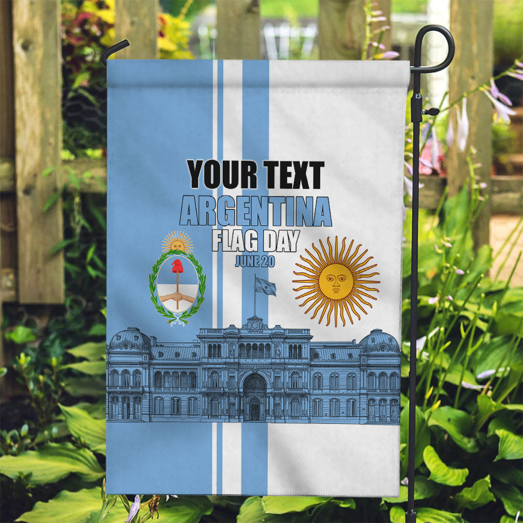 Personalized Argentina Flag Day Garden Flag Sun Of May Patriotic Blue Gradient Sketch