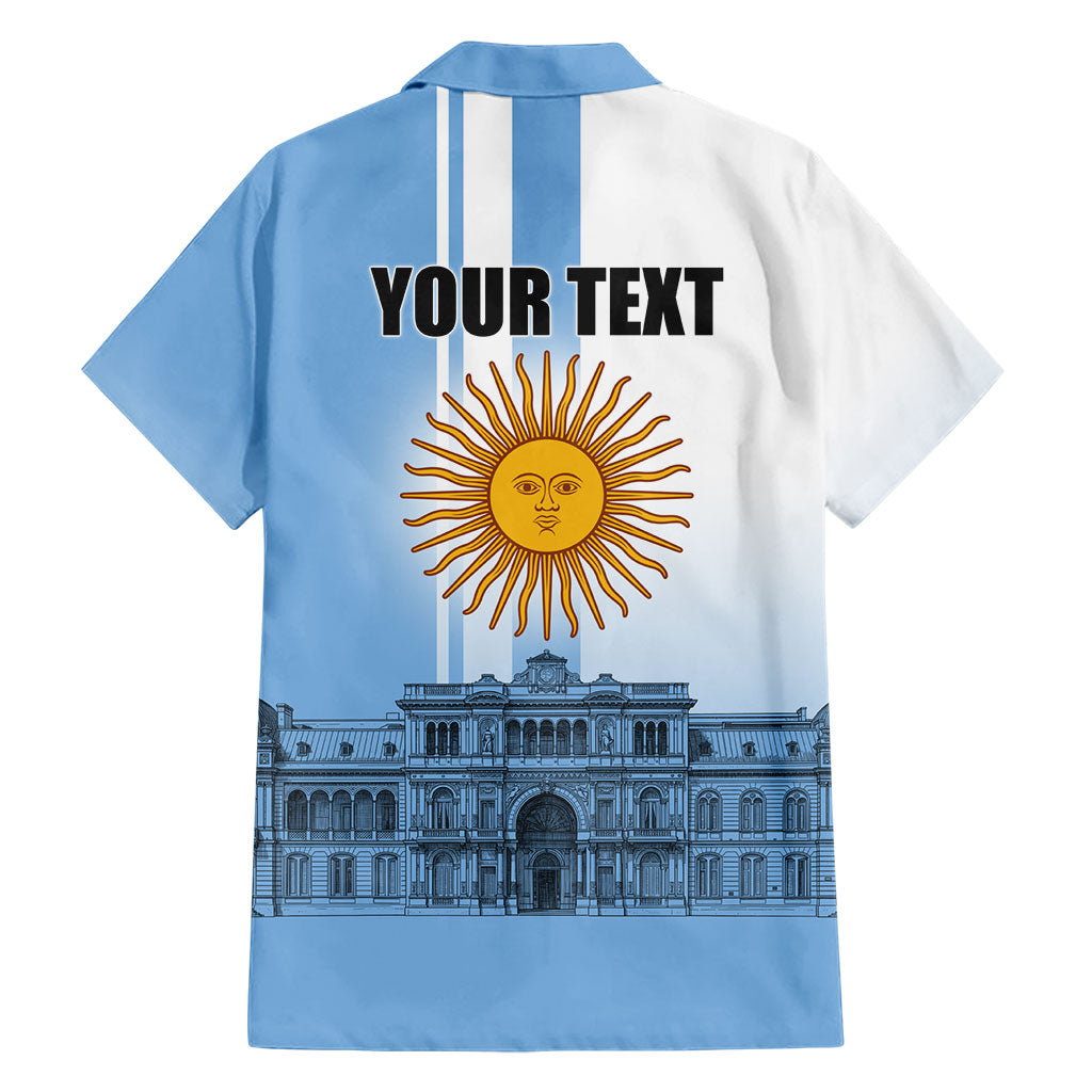 Personalized Argentina Flag Day Hawaiian Shirt Sun Of May Patriotic Blue Gradient Sketch